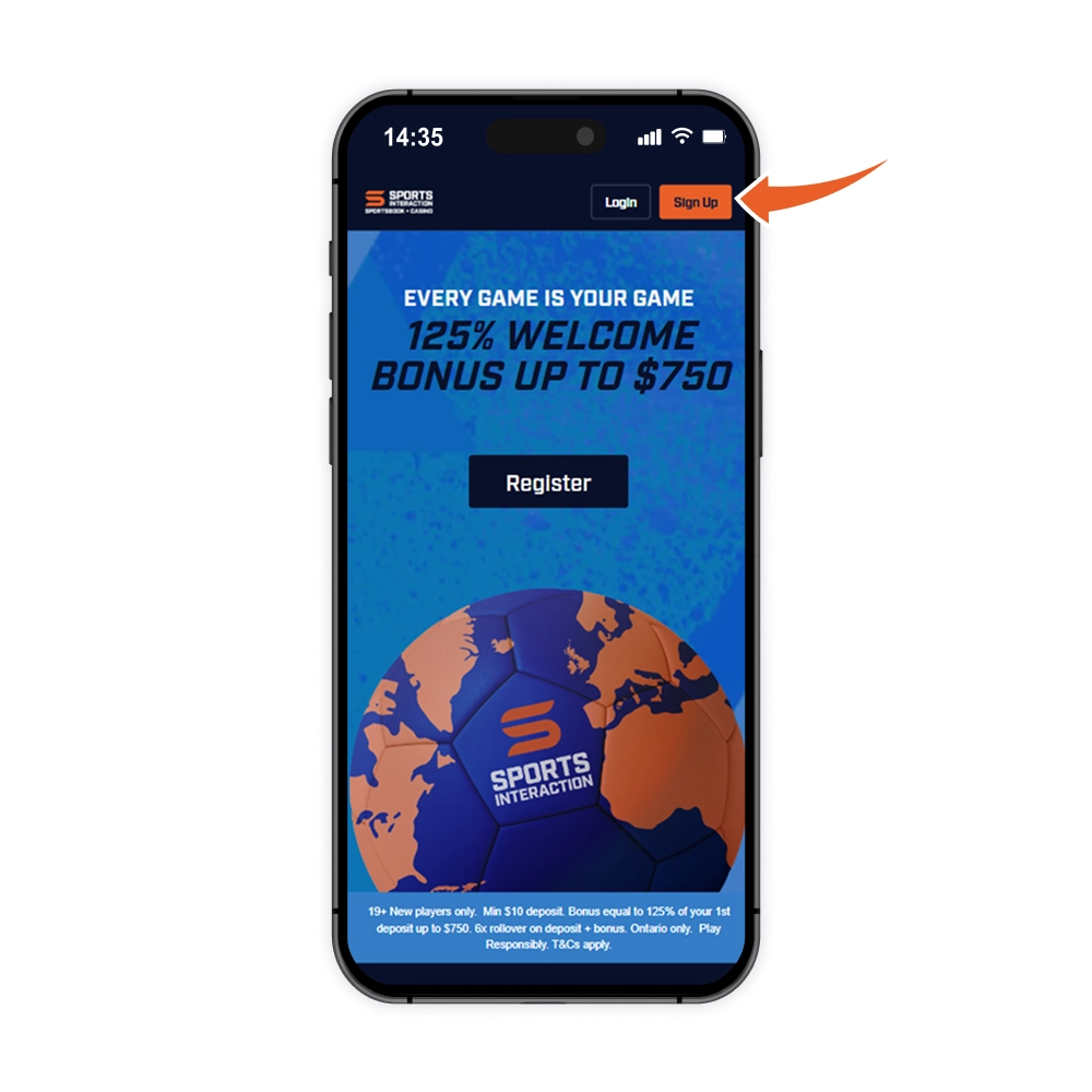 Sports Interaction sign-up