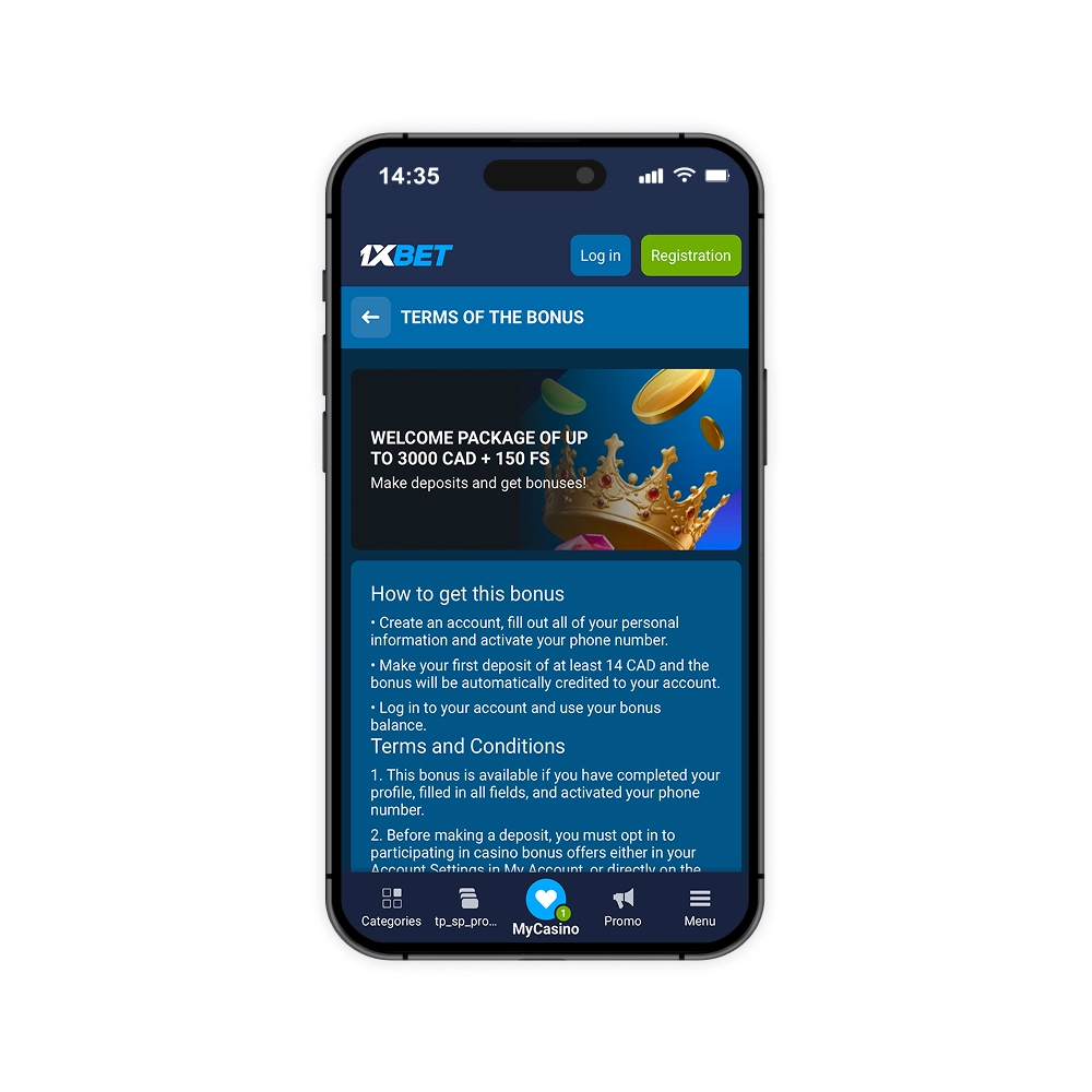 1xBet Casino promo code