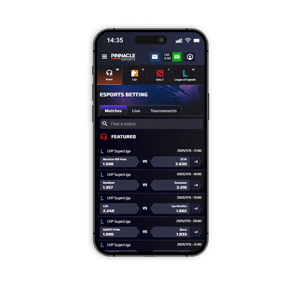 The Pinnacle Canada eSports markets are some of the best in the nation.