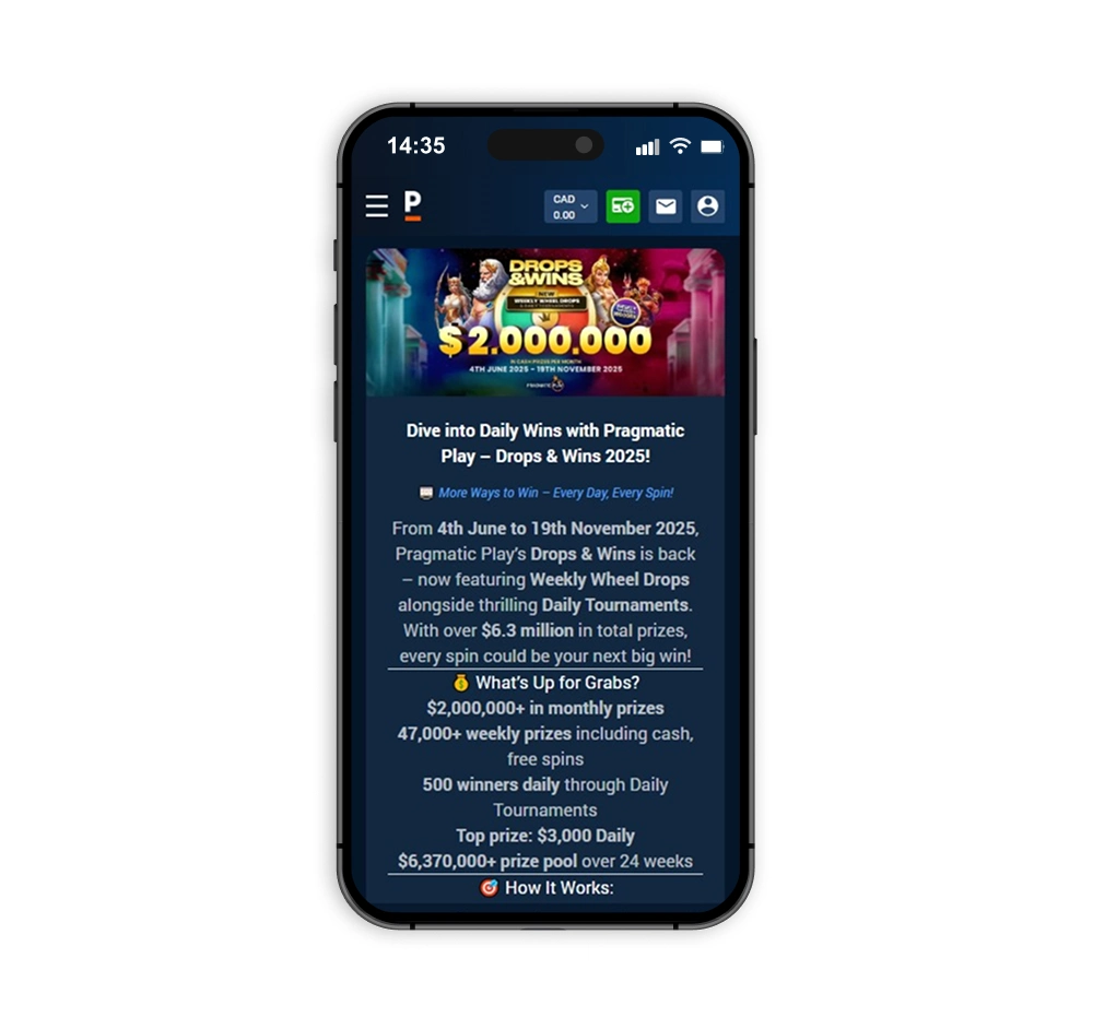 Drops and Wins is one of the most lucrative Pinnacle Canada casino bonuses.