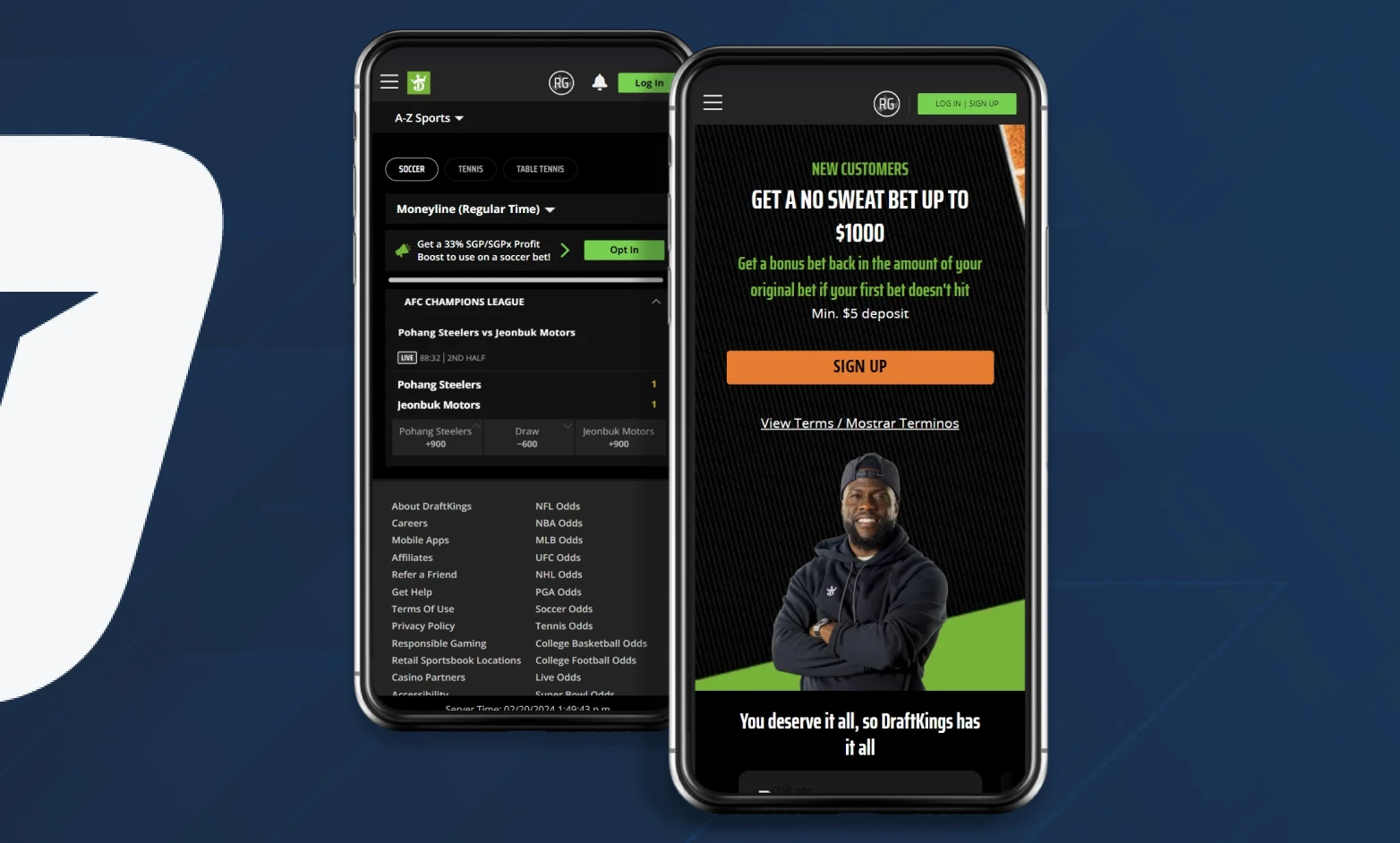 DraftKings mobile app