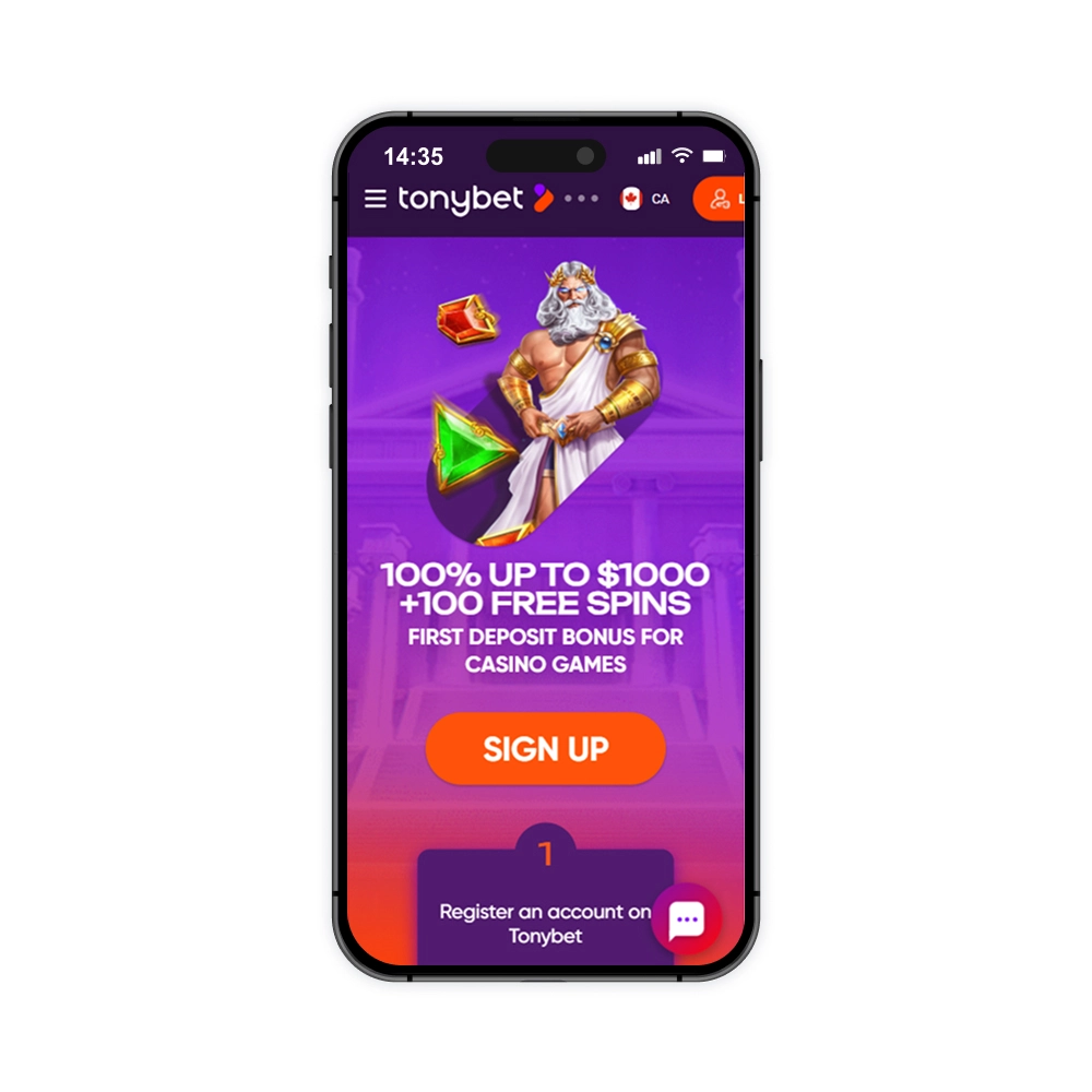 TonyBet Canada casino welcome bonus