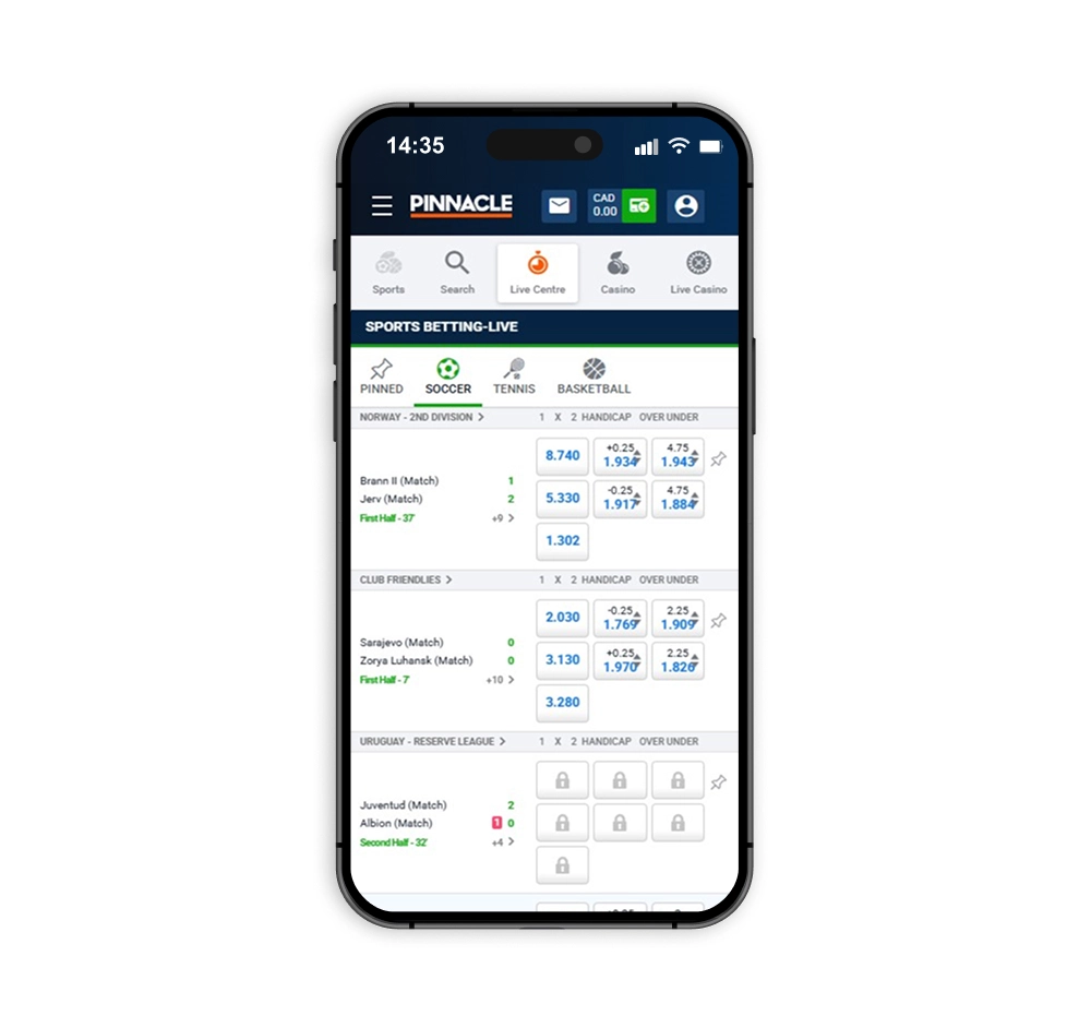 The Pinnacle live betting experience is top-notch.